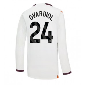 Manchester City Josko Gvardiol #24 Replika Udebanetrøje 2023-24 Langærmet